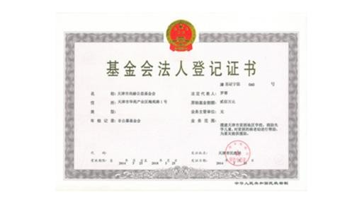 天津市乐动注册公益基金会正式取得基金会法人登记证书